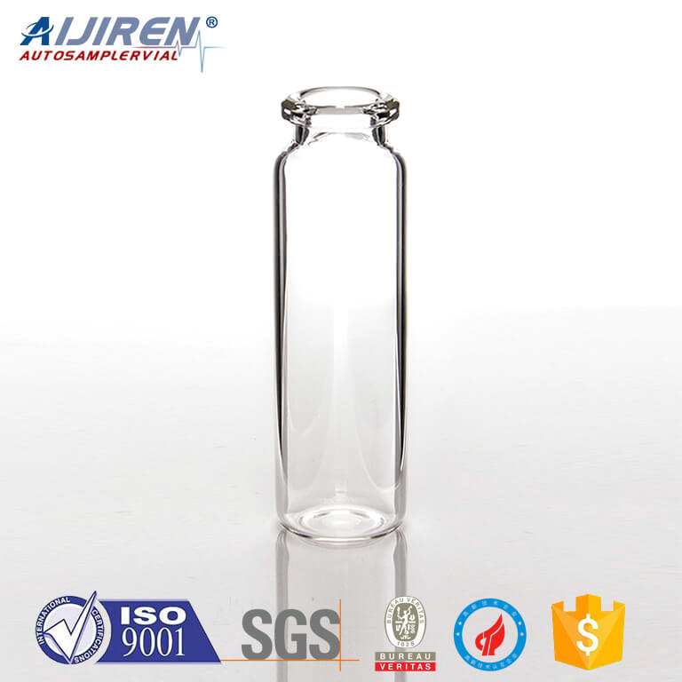 silicone septa volume 20 mL gc vial borosilicate glass crimp neck